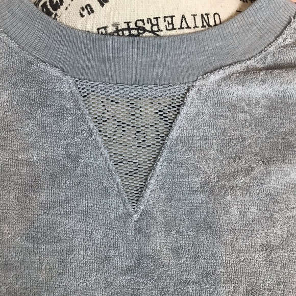 C&C California Women’s Retro Style Sheer Mesh Back Grey Sweatshirt Sz S UM4099C - Picture 2 of 13